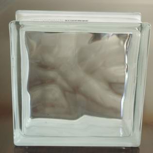 Clear Cloudy Glass Block